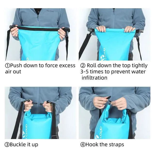 Alt view image 4 of 7 - Dry Bag Waterproof 5L Dry Sack for Kayaking Rafting Boating Beach Surfing Swimming Canoe Camping Hiking Fishing Ski, Lake Blue