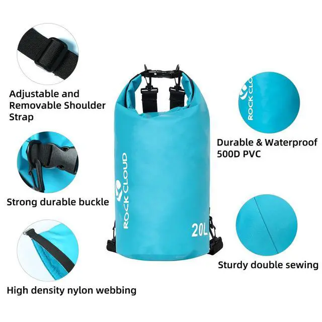Alt view image 5 of 7 - Dry Bag Waterproof 5L Dry Sack for Kayaking Rafting Boating Beach Surfing Swimming Canoe Camping Hiking Fishing Ski, Lake Blue