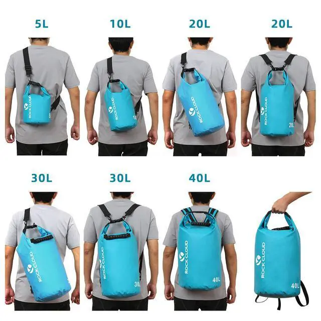 Alt view image 3 of 7 - Dry Bag Waterproof 5L Dry Sack for Kayaking Rafting Boating Beach Surfing Swimming Canoe Camping Hiking Fishing Ski, Lake Blue