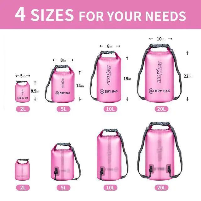 Alt view image 2 of 6 - Waterproof Dry Bag - Roll Top Transparent Storage Bag,2L/5L/10L/20L,Suitable for Traveling, Swimming, Kayaking, Camping, Fishing, Rainy Day Trips