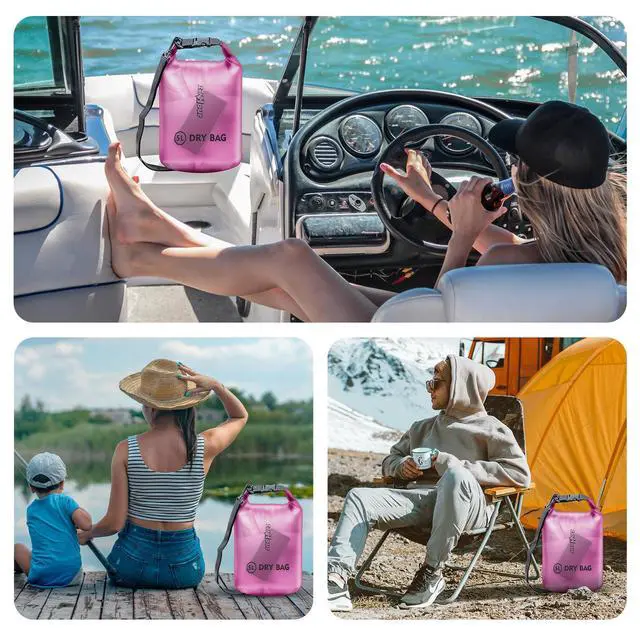 Alt view image 6 of 6 - Waterproof Dry Bag - Roll Top Transparent Storage Bag,2L/5L/10L/20L,Suitable for Traveling, Swimming, Kayaking, Camping, Fishing, Rainy Day Trips