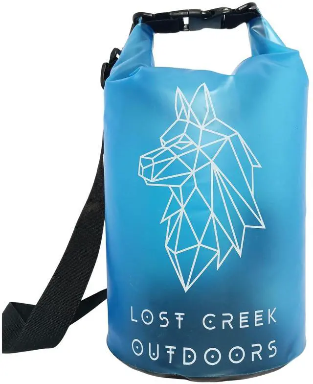 Main image of Semi-Transparent Waterproof Roll Top Dry Bag, 5L/10L/20L Sizes, for Kayaking, Boating, Swimming, Fishing, Beach, River Activities (Sky Blue, 5L)