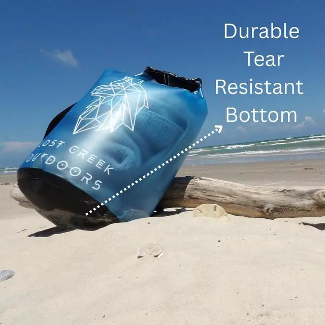 Alt view image 4 of 7 - Semi-Transparent Waterproof Roll Top Dry Bag, 5L/10L/20L Sizes, for Kayaking, Boating, Swimming, Fishing, Beach, River Activities (Sky Blue, 5L)