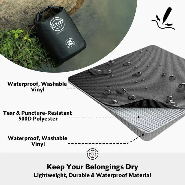 Alt view image 2 of 7 - 5/10/25/30/40/55L Waterproof Dry Bag, Small Lightweight Roll Top Dry Bag Backpack w/Waterproof Phone Case, Kayaking, Travel, Hiking, Fishing, Tubing, Camping, the Beach, Men/Women (Black)