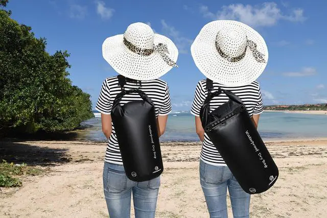 Alt view image 7 of 7 - Waterproof Dry Bag Set of 3 - Submersible Dry Sack with Double Zip Lock Seals - Includes Waist Pouch & Phone Case - Perfect for Kayaking, Swimming, Boating & Rafting (Black, 5L)