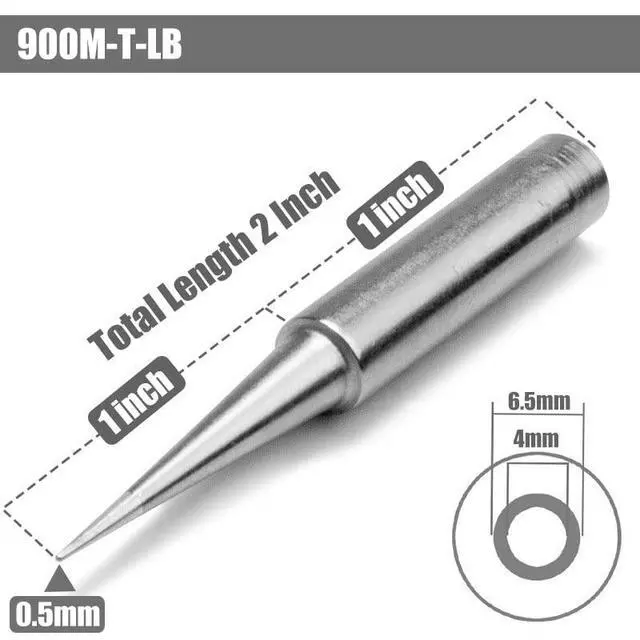 Alt view image 3 of 6 - 10Pcs Soldering Iron Tips Replacement 900M Soldering Tips Fine Solder Gun Tips for for Hakko, Radio Shack, TENMA, ATTEN, Quick, Aoyue, Yihua Solder Station