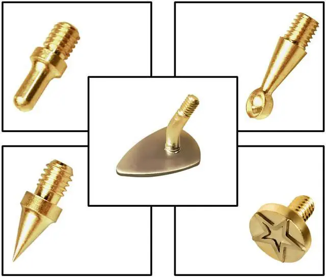 Alt view image 7 of 7 - 9 Pack Heat Insert Nut Iron Tips Kit with Adapter, Hot Melt Heat Set Insert Tool Brass Soldering Iron Tip for 3D Printing Modification, Trimming Head Compatible with Standard 936 & Hakko FX-888D