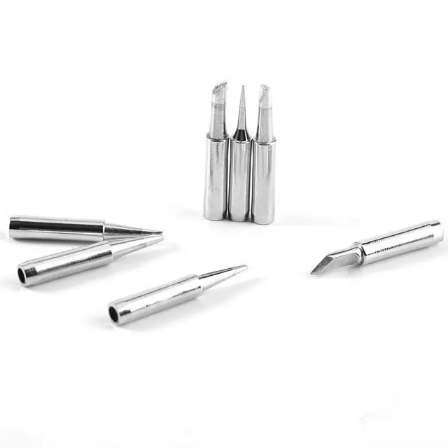 Alt view image 6 of 7 - Soldering Iron Tips 10Pcs, Copper Tips Replacement Soldering, Soldering Tips with Retaining Sleeve, Suitable for 936, 937, 938, 969, 8586, 852D Solder Station
