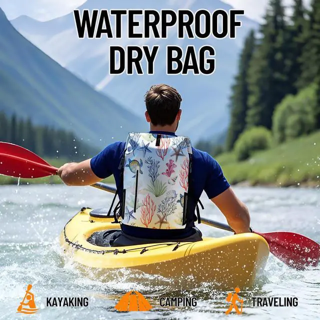Alt view image 7 of 7 - Dry Bag Waterproof for Women Men, 5L Roll Top Lightweight Dry Storage and Lightweight Bag Backpack with Phone Case for Kayaking Paddle Board Camping Travel Swimming Boating Beach Accessories-Coral