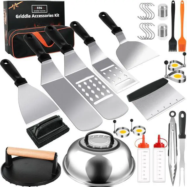 Main image of 30PCS Griddle Accessories Kit, Flat Top Grill Accessories Set for Blackstone and Camp Chef, Grill Spatula Set with Melting Dome, Burger Press, Gifts for Men, Christmas Stocking Stuffers for Adults Men