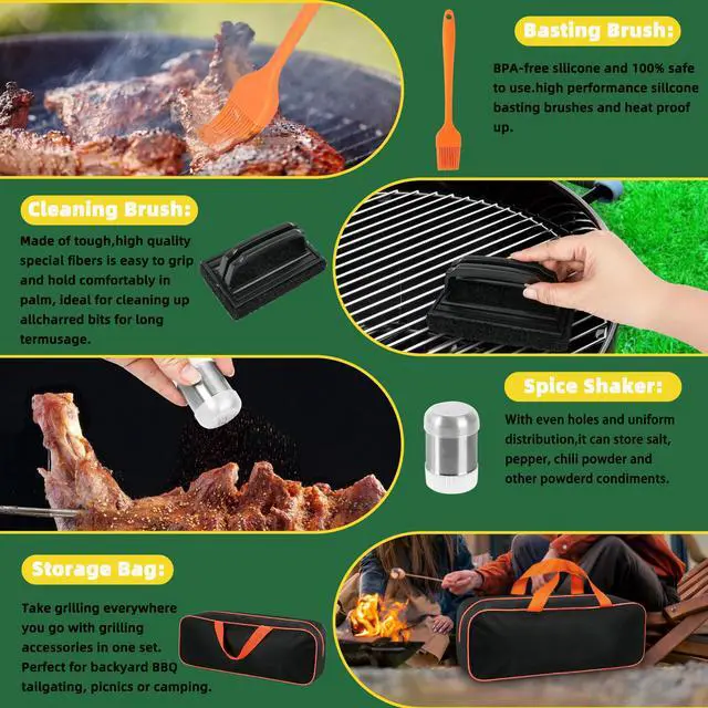 Alt view image 7 of 7 - 30PCS Griddle Accessories Kit, Flat Top Grill Accessories Set for Blackstone and Camp Chef, Grill Spatula Set with Melting Dome, Burger Press, Gifts for Men, Christmas Stocking Stuffers for Adults Men