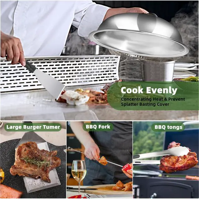 Alt view image 3 of 7 - 42PCS Blackstone Griddle Accessories Kit, Flat Top Grill Accessories Set for Blackstone and Camp Chef, Grill Spatula Set with Melting Dome, Burger Press, Gifts for Men, for Men