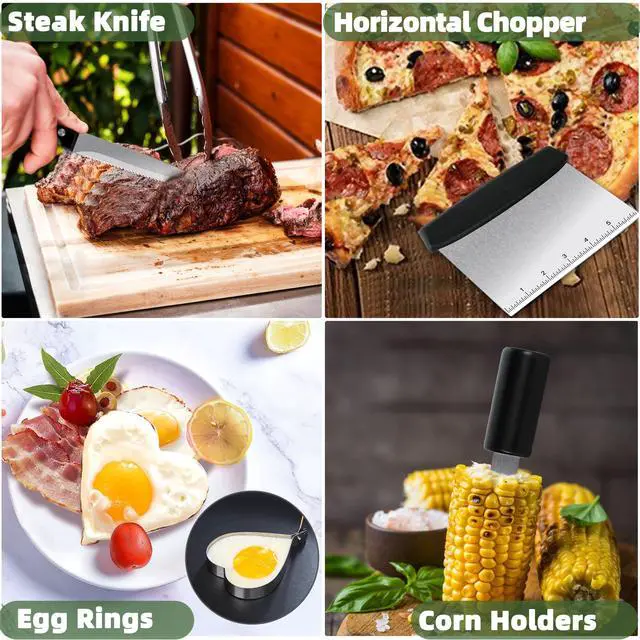 Alt view image 5 of 7 - 42PCS Blackstone Griddle Accessories Kit, Flat Top Grill Accessories Set for Blackstone and Camp Chef, Grill Spatula Set with Melting Dome, Burger Press, Gifts for Men, for Men