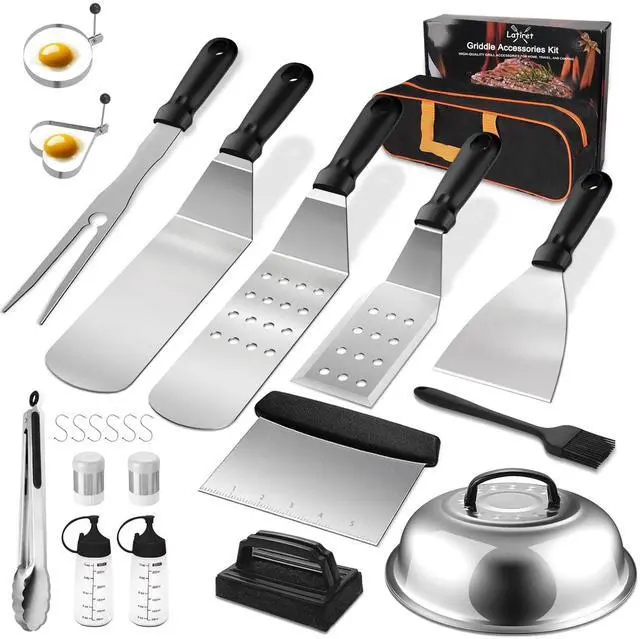Main image of Blackstone Griddle Accessories Kit, 23Pcs Grilling Accessories Set for Camp Chef, Flat Top Griddle Accessories with Scraper, Spatula, Basting Cover, Outdoor Grill Tools, White Elephant Gifts