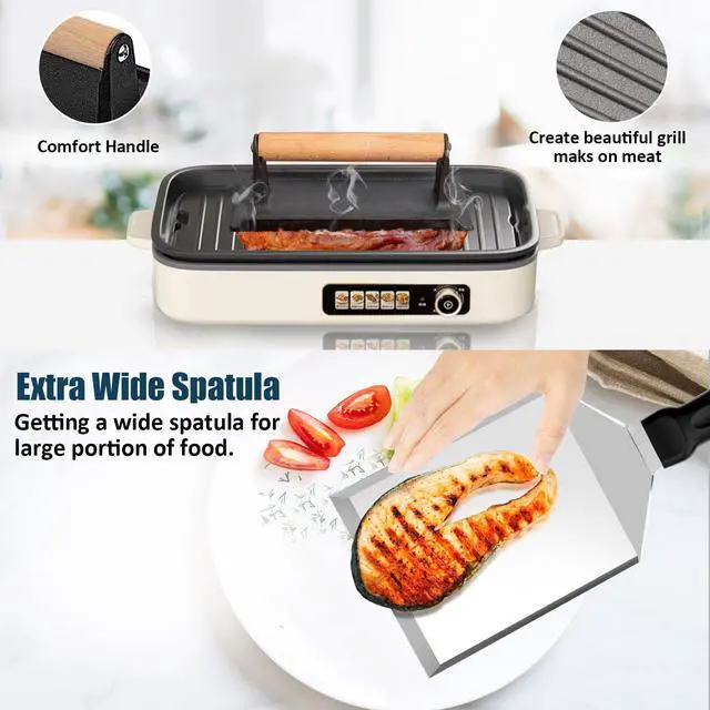 Alt view image 3 of 7 - Griddle Accessories Kit, 18PCS Grill Spatula Set for Blackstone and Camp Chef, Flat Top Grill Accessories Set with Enlarged Spatulas, Basting Cover, Scraper for Outdoor BBQ