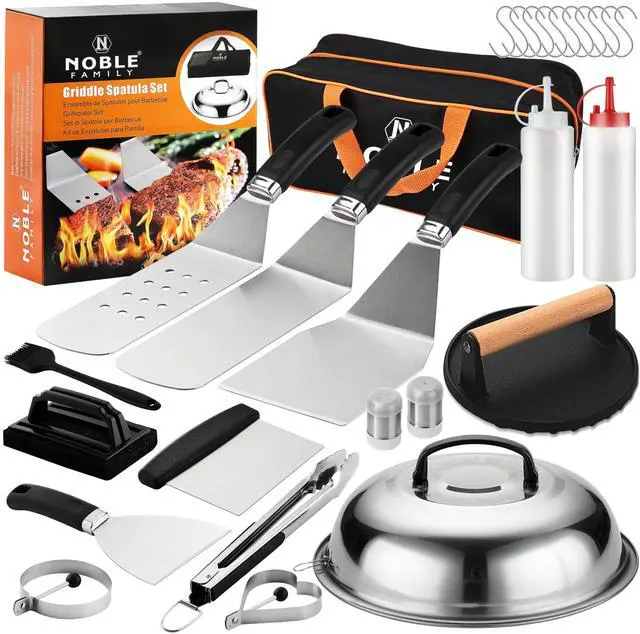 Main image of 27 PCS Griddle Accessories Kit, Flat Top Grill Accessories Set for Camping, Professional Griddle Spatula Set with Melting Dome, Burger Press for Outdoor BBQ Cooking