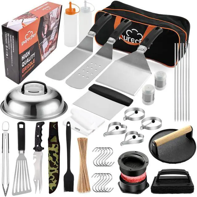 Main image of 238PCS Premium Griddle Accessories Kit, Griddle Tools for Flat Top Grill with Enlarged Spatulas, Burger Press, Basting Cover & Storage Bag, Flat Top Grill Accessories for Outdoor Barbecue