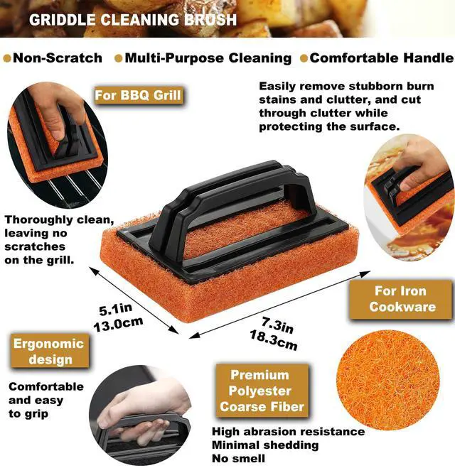 Alt view image 5 of 7 - 8pcs Professional Griddle Accessories Kit - Heavy Duty Stainless Steel Grill Spatula Set for Grill Griddle Hibachi Flat Top Outdoor Cooking - Great Grill Gift on Birthday Wedding
