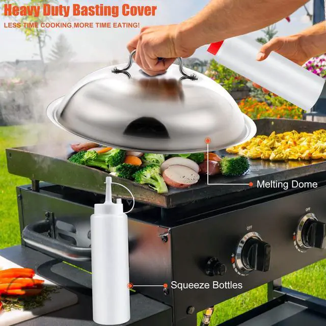 Alt view image 3 of 6 - 42pcs Griddle Accessories Kit for Blackstone, Flat Top Grill Spatula Set with Enlarged Spatulas, Melting Dome and Burger Press, Professional Hibachi Tools Gifts for Outdoor BBQ Teppanyaki