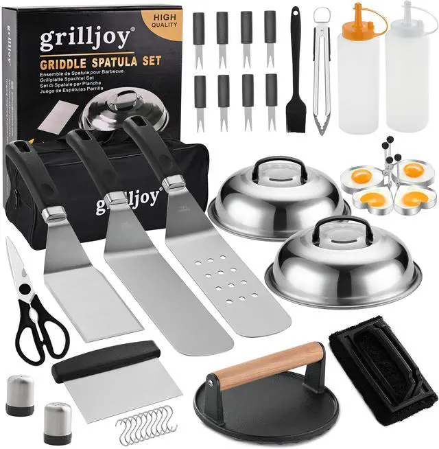 Main image of Professional Griddle Accessories Kit Set with Smash Burger Press - Extra Thick Grill Spatula, Turner, Flipper - 38PCS Flat Top Grill Tools Kit for Outdoor Barbecue Teppanyaki Camping Cooking
