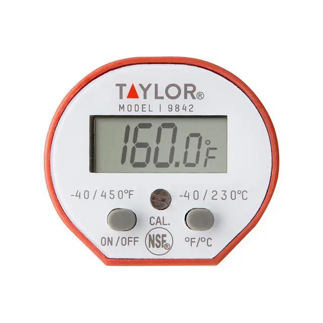 Alt view image 6 of 7 - Waterproof Digital Instant Read Thermometer For Cooking, BBQ, Grilling, Baking, And Meat, Comes With Pocket Sleeve Clip, Red