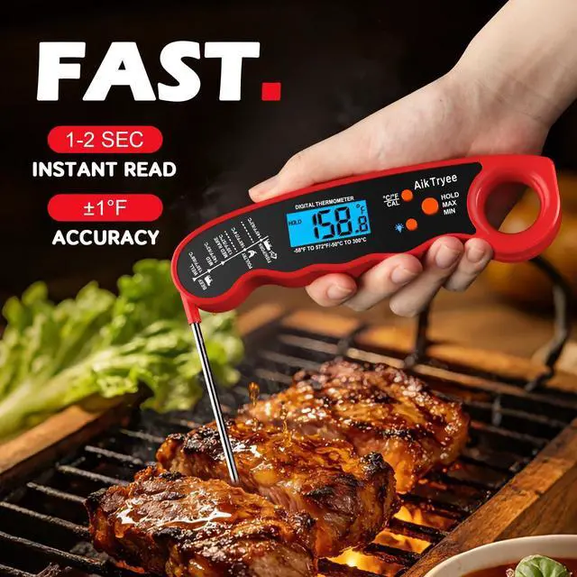 Alt view image 2 of 7 - Digital Instant Read Meat Thermometer Kitchen Cooking Food Candy Thermometer for Oil Deep Fry BBQ Grill Smoker Thermometer by