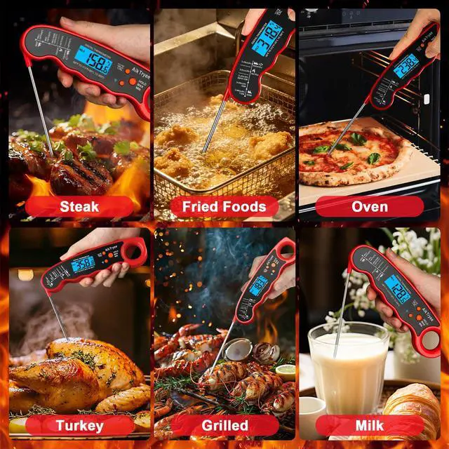 Alt view image 7 of 7 - Digital Instant Read Meat Thermometer Kitchen Cooking Food Candy Thermometer for Oil Deep Fry BBQ Grill Smoker Thermometer by