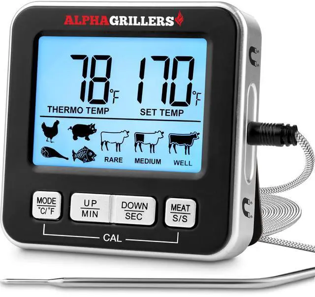 Main image of Meat Thermometer Digital, Wired Probe for Oven & Grill
