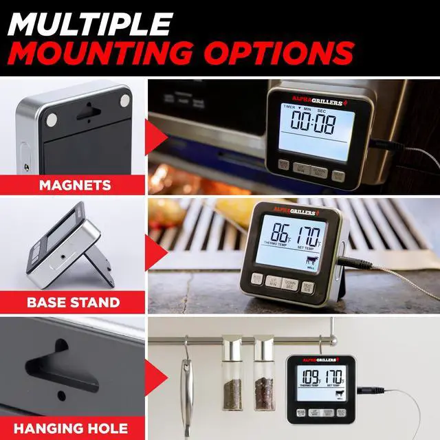 Alt view image 6 of 7 - Meat Thermometer Digital, Wired Probe for Oven & Grill