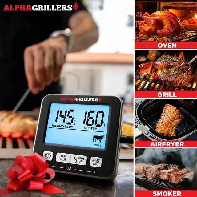 Alt view image 7 of 7 - Meat Thermometer Digital, Wired Probe for Oven & Grill