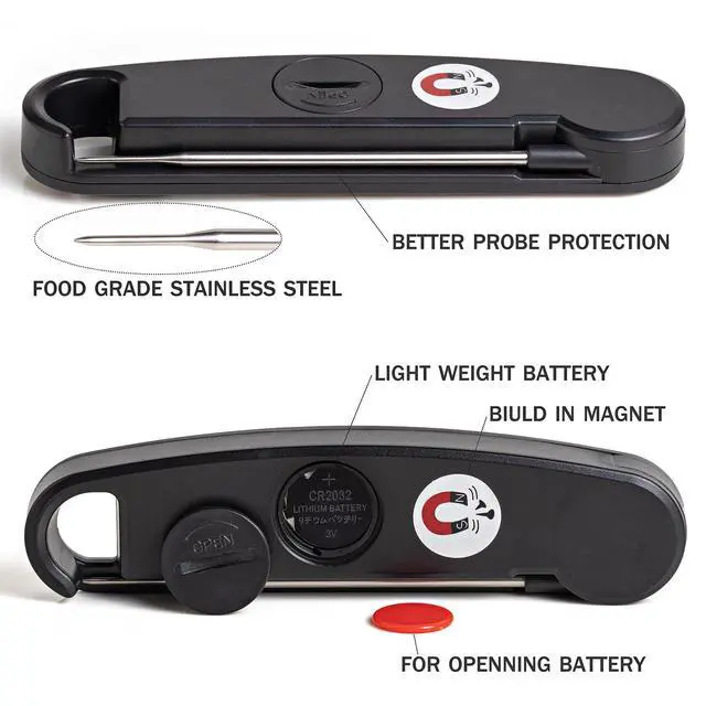 Alt view image 3 of 7 - Meat Thermometer Digital, Meat Thermometers for Grilling, Food Thermometer with Backlight, Instant Read Thermometer for Grill Candy and Cooking