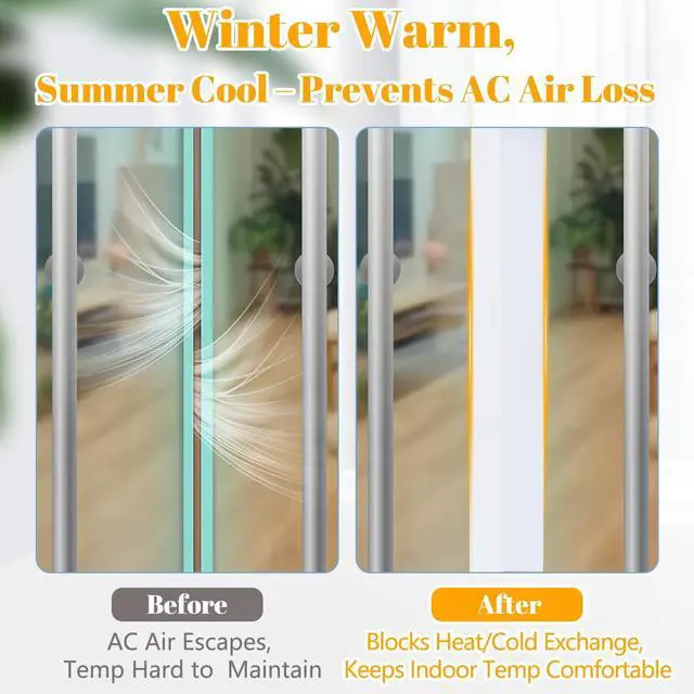 Alt view image 4 of 6 - Transparent Weather Stripping Door Seal 1.35in x 16.4FT, Silicone Seal Tape for Doors and Windows, Self Adhesive Draft Seal Tape for Doors, Door Insulation Strip Gap Filler Door Sweep