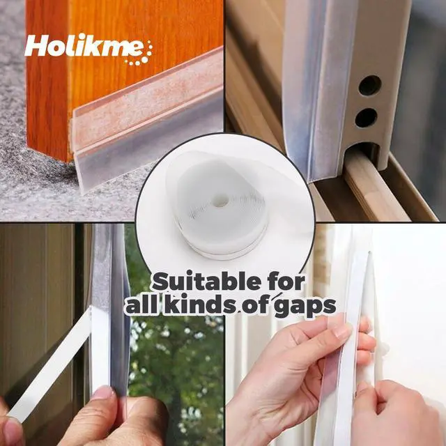 Alt view image 5 of 6 - Weather Stripping Door Seal Strip 33 Feet, Sealing Sticker Sealing Tape for Door Draft Stopper Adhesive for Doors, Suitable for Windows, Doors