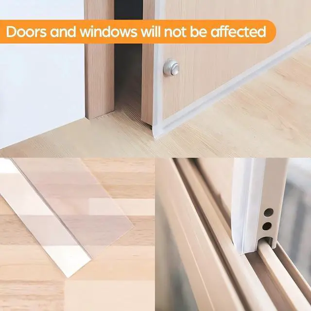 Alt view image 5 of 7 - 28.9 Ft Weather Stripping Door Seal Strip Tape,Silicone Door Draft Stopper,Self Adhesive Shower Door Bottom Seal, Door Insulation Strip for Door Frame Windows and Glass Gaps (Transparent, 25mm)