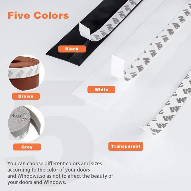 Alt view image 4 of 7 - 26 Feet Silicone Seal Strip,Door Weather Stripping, Sealing Tape for Door Draft Stopper Adhesive Tape for Doors Windows and Shower Glass Gaps (Transparent, 45MM)