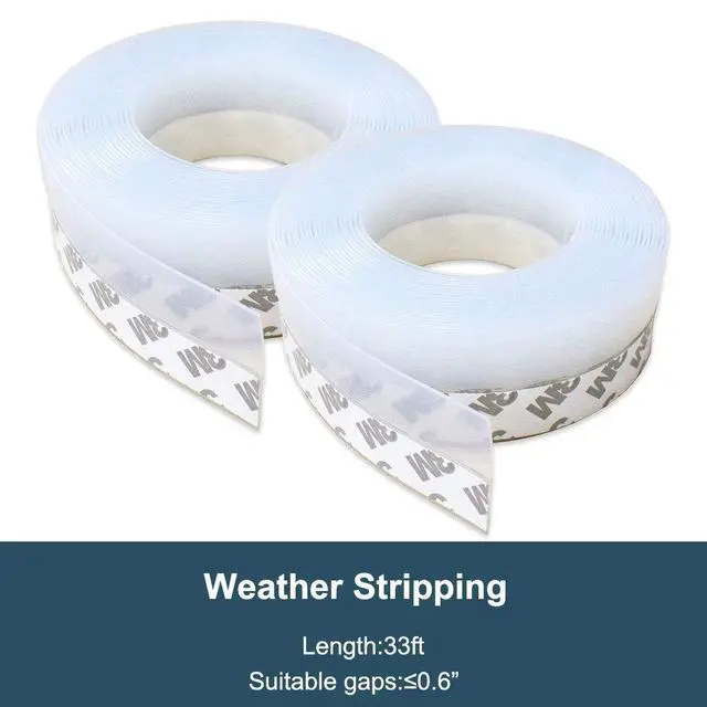 Alt view image 5 of 6 - Silicone Seal Strip - 10M/33ft Weather Stripping Door Window Seal - Door Strip Bottom Draft Stopper (25MM, Transparent)