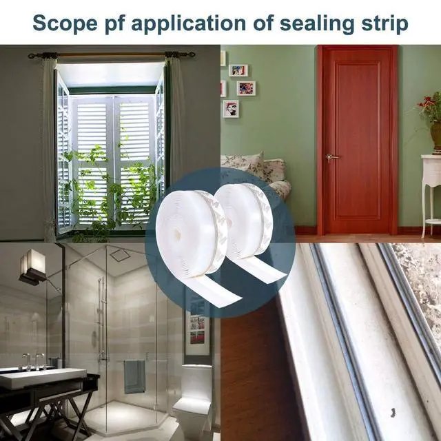 Alt view image 6 of 6 - Silicone Seal Strip - 10M/33ft Weather Stripping Door Window Seal - Door Strip Bottom Draft Stopper (25MM, Transparent)