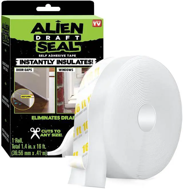 Main image of Draft Seal Insulation Tape Transparent Silicone Weather Stripping Seal Strip and Under Door Draft Stopper for Windows and Door Bottoms As Seen On TV(1 Roll - 16 Feet)