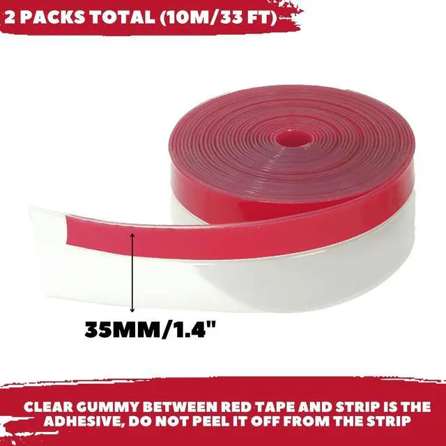 Alt view image 2 of 6 - Clear Weather Stripping Tape, Door Draft Seal Silicone Strip. Enhanced with Thicker Strip and Stronger Adhesive Tape Backing. (Transparent, 10M Total, 2 Packs)