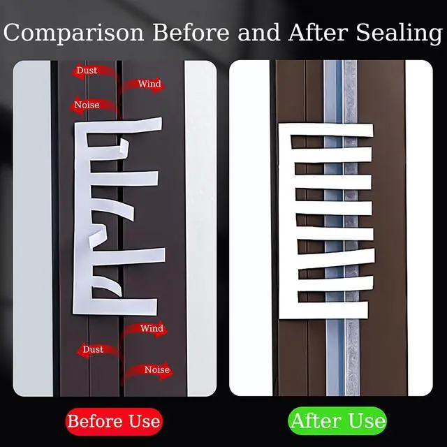 Alt view image 3 of 5 - Weather Stripping, Silicone Door Seal Strip Door Window-33 Foot (Width 25MM, Transparent)
