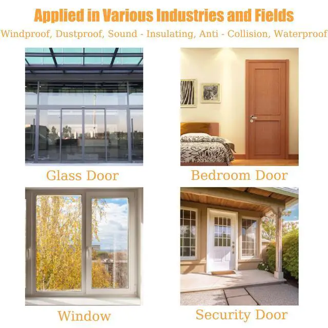 Alt view image 5 of 5 - Weather Stripping, Silicone Door Seal Strip Door Window-33 Foot (Width 25MM, Transparent)
