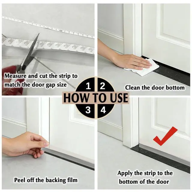 Alt view image 4 of 6 - Weather Stripping Door Seal Strip 20 Feet, Silicone Seal Strip Sealing Tape Draft Stopper for Shower Door Bottom, Self Adhesive Insulation Tape for Frame Window Glass Gap (Transparent, 35mm)