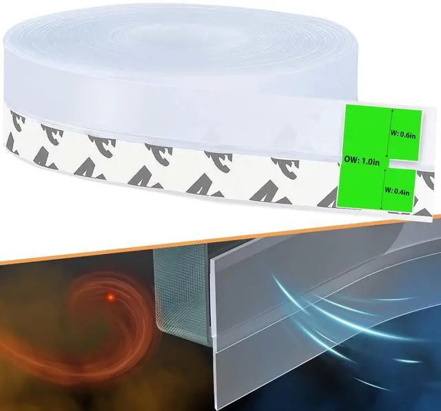 Main image of Weather Stripping Silicone Seal Strip, Weather Stripping Door Bottom Seal Strip - House and Glass Shower Doors Silicone Sealing for Door and Windows Gaps of Collision and Side, (Transparent) 25MM