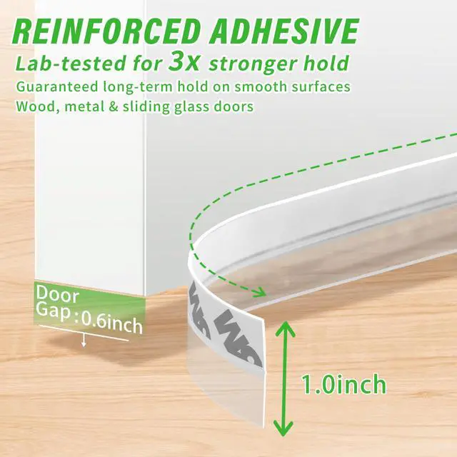 Alt view image 3 of 7 - Weather Stripping Silicone Seal Strip, Weather Stripping Door Bottom Seal Strip - House and Glass Shower Doors Silicone Sealing for Door and Windows Gaps of Collision and Side, (Transparent) 25MM