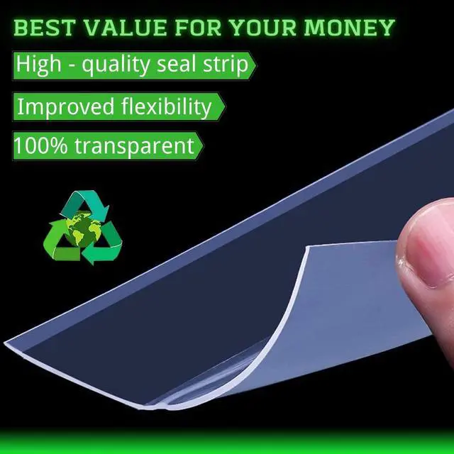 Alt view image 4 of 7 - Weather Stripping Silicone Seal Strip, Weather Stripping Door Bottom Seal Strip - House and Glass Shower Doors Silicone Sealing for Door and Windows Gaps of Collision and Side, (Transparent) 25MM