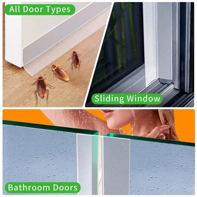 Alt view image 7 of 7 - Weather Stripping Silicone Seal Strip, Weather Stripping Door Bottom Seal Strip - House and Glass Shower Doors Silicone Sealing for Door and Windows Gaps of Collision and Side, (Transparent) 25MM