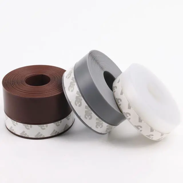 Alt view image 3 of 7 - 5M/16ft Window Sealing Strip, Self Adhesive Weather Stripping 35mm Width, Silicone Door Bottom Seal Strip Tape for Gaps of House Glass Shower Window and Door Weatherproof Soundproof, Transparent