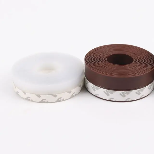 Alt view image 4 of 7 - 5M/16ft Window Sealing Strip, Self Adhesive Weather Stripping 35mm Width, Silicone Door Bottom Seal Strip Tape for Gaps of House Glass Shower Window and Door Weatherproof Soundproof, Transparent