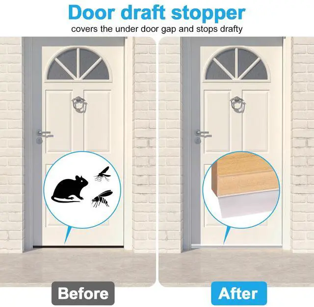 Alt view image 6 of 7 - Weather Stripping Door Seal Strip, Rubber Sealing Tape for Draft Stopper Adhesive, Suitable for Windows and Doors(16Ft, 25mm Width, Transparent)