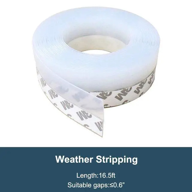 Alt view image 5 of 6 - Silicone Seal Strip - Weather Stripping Door Window Seal-Door Strip Bottom Draft Stopper 16.5 Foot (25MM, Transparent)